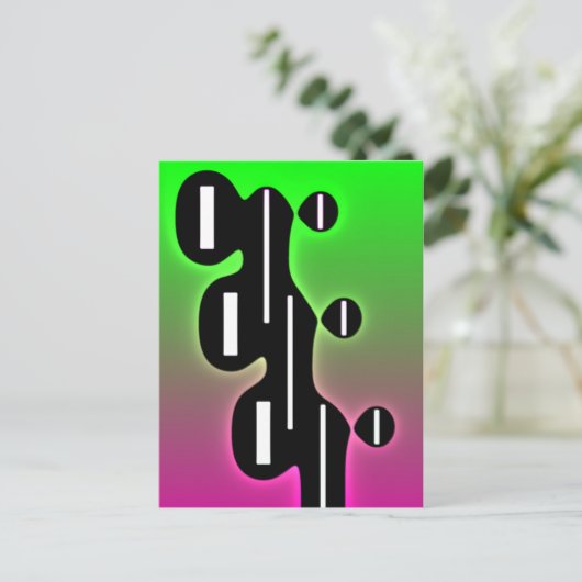 Abstracte gitaar briefkaart (Staand voorkant)