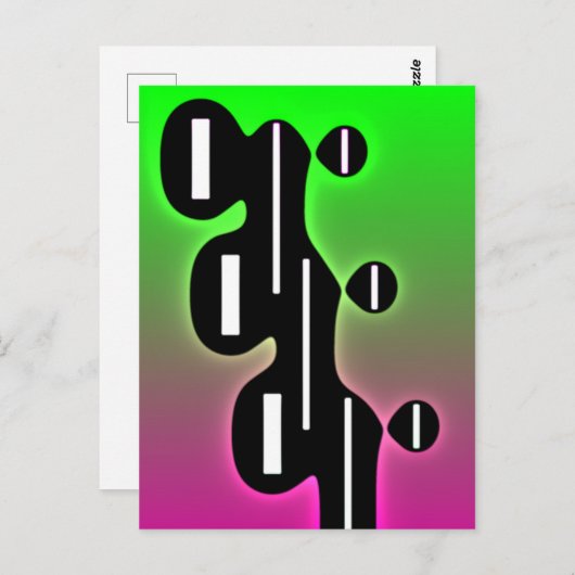 Abstracte gitaar briefkaart (Voorkant / Achterkant)