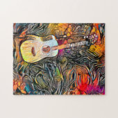 Abstracte gitaar | Harde uitdaging Legpuzzel (Horizontaal)