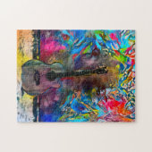 Abstracte gitaar | Harde uitdaging Legpuzzel (Horizontaal)