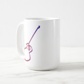 Abstracte gitaar - Minimalistische lijnkunst Koffiemok (Voorkant links)