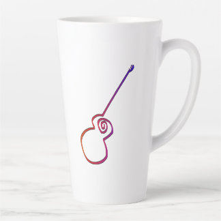 Abstracte gitaar - Minimalistische lijnkunst Latte Mok