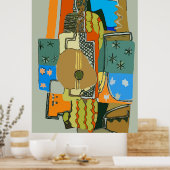 Abstracte gitaar poster (Keuken)