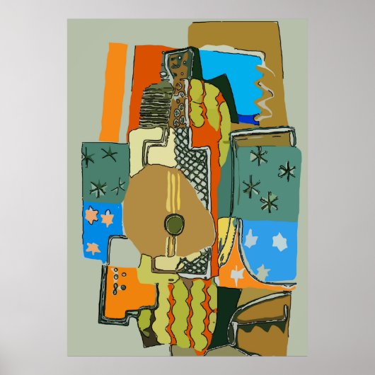 Abstracte gitaar poster (Voorkant)