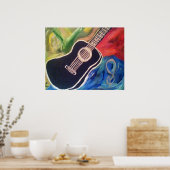 Abstracte gitaar poster (Keuken)