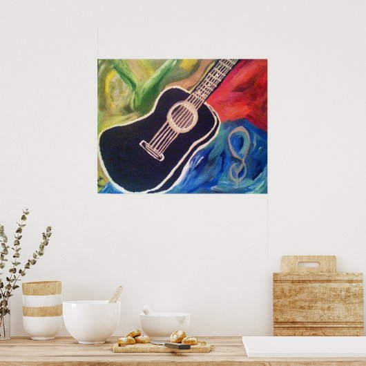 Abstracte gitaar poster (Keuken)