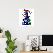 Abstracte gitaar poster (Thuiskantoor)