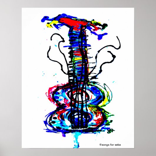 Abstracte gitaar poster (Voorkant)
