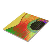 Abstracte gitaar, rood en geel tegeltje (Zijkant)