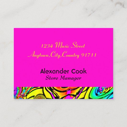 Abstracte gitaar visitekaartje (Achterkant)