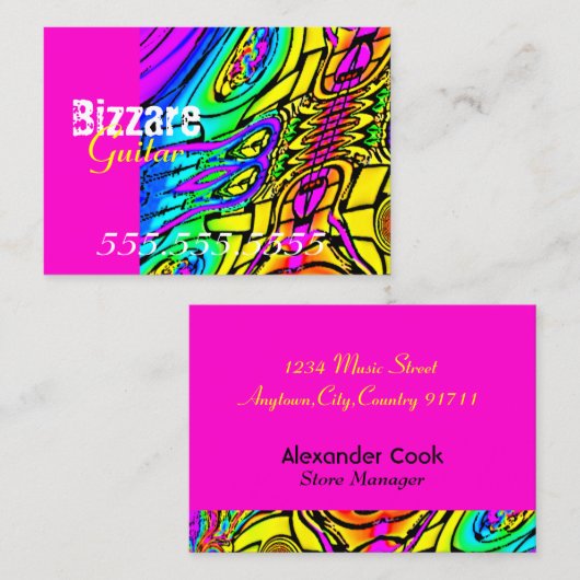 Abstracte gitaar visitekaartje (Voorkant / Achterkant)