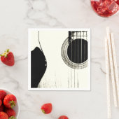 Abstracte gitaar zwart-wit servet (Insitu)