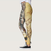 Abstracte gitaardesign Leggings Gold Brown Black (Links)