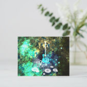 Abstracte gitaarkunst briefkaart (Staand voorkant)