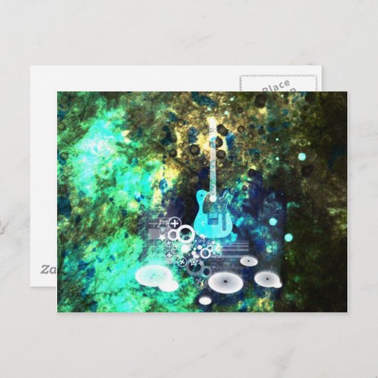 Abstracte gitaarkunst briefkaart (Voorkant / Achterkant)