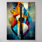 Abstracte gitaarkunst - geometrisch muziekontwerp poster (Voorkant)