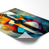 Abstracte gitaarkunst - geometrisch muziekontwerp poster (Hoek)