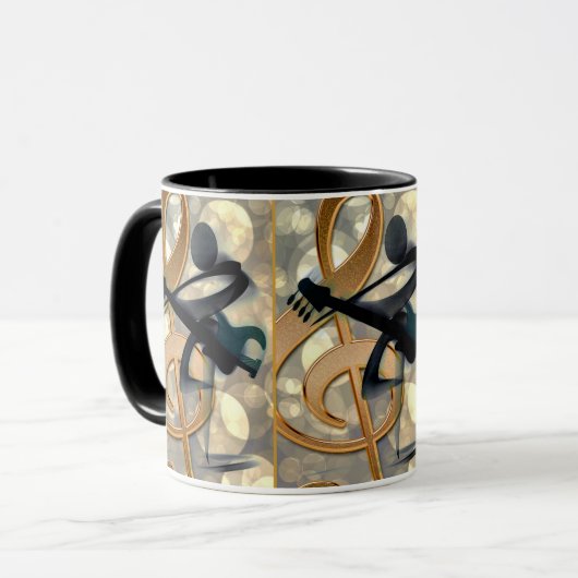 Abstracte gitaarmuziek mok (Voorkant links)