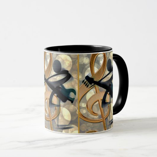 Abstracte gitaarmuziek mok (Voorkant rechts)