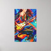 Abstracte gitaarmuziek spelen canvas afdruk (Voorkant)