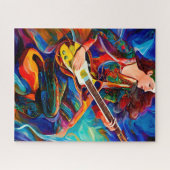 Abstracte gitaarmuziek spelen legpuzzel (Horizontaal)