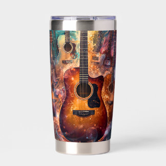 ✨Abstracte Gitaarsymfonie Muziek Kunstwerk Geïsoleerde Drinkbeker