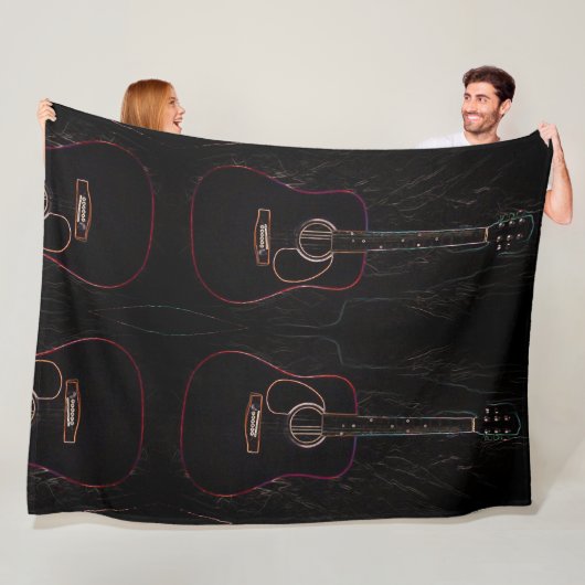 Abstracte gitaren fleece deken (In situ)