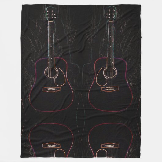 Abstracte gitaren fleece deken (Voorkant)
