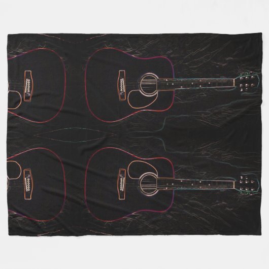 Abstracte gitaren fleece deken (Voorkant (Horizontaal))