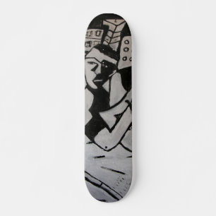ABSTRACTE GITARIST ZWART WIT PERSOONLIJK SKATEBOARD