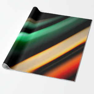 Abstracte gladde lijnen op zwarte, meerkleurige zi cadeaupapier