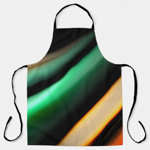 Abstracte gladde lijnen op zwarte, meerkleurige zi schort