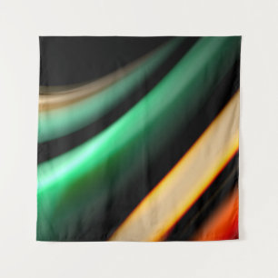 Abstracte gladde lijnen op zwarte, meerkleurige zi wandkleed