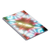 abstracte gladde neonachtergrond met balken en ste notitieboek (Rechterzijde)