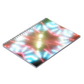 abstracte gladde neonachtergrond met balken en ste notitieboek (Linkerzijde)