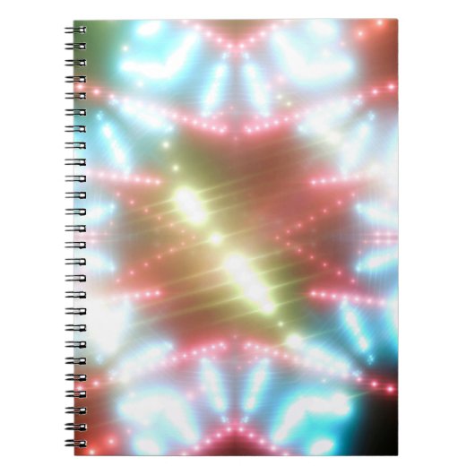 abstracte gladde neonachtergrond met balken en ste notitieboek (Voorkant)