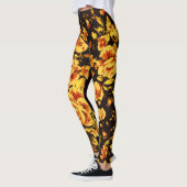 Abstracte glans van de florale glans leggings (Links)