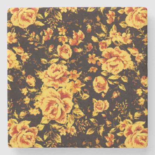 Abstracte glans van de florale glans stenen onderzetter (Voorkant)