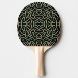 Abstracte glansbuis met groene en gouden kleuren tafeltennisbatje