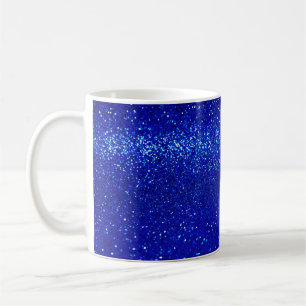 Abstracte glanzend blauwe achtergrond koffiemok