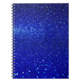 Abstracte glanzend blauwe achtergrond notitieboek (Voorkant)