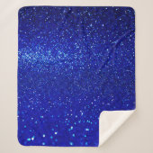 Abstracte glanzend blauwe achtergrond sherpa deken (Voorkant)
