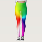 abstracte glanzende regenboog leggings (Voorkant)