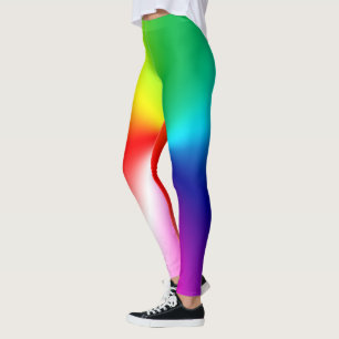 abstracte glanzende regenboog leggings
