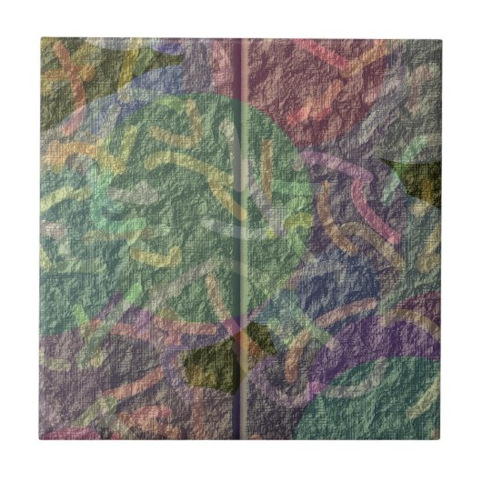 Abstracte Glanzende Tegels Tegeltje (Voorkant)