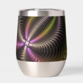 Abstracte glanzende Trippy Kleurrijke 3D Fractal A (Achterkant)