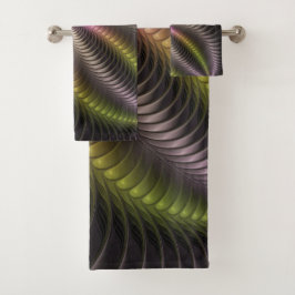 Abstracte glanzende Trippy Kleurrijke 3D Fractal A Bad Handdoek