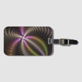 Abstracte glanzende Trippy Kleurrijke 3D Fractal A Bagagelabel (Voorkant (horizontaal))