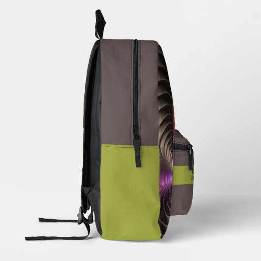 Abstracte glanzende Trippy Kleurrijke 3D Fractal A Bedrukte Rugzak (Links)