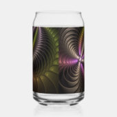 Abstracte glanzende Trippy Kleurrijke 3D Fractal A Blikvorm Glas (Links)
